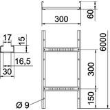 DRABINKA KABLOWA 60X300MM VA-
