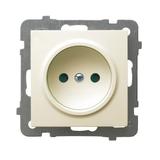 AS Gniazdo pojedyncze z przesłonami torów prądowych - kolor ecru