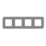 MINI Ramka uniwersalna poczwórna zaokrąglona z tworzywa szary mat