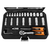 Zestaw kluczy 55 elementów 1/4", satynowy