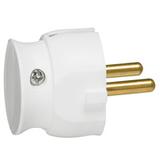 Wtyczka 2P 16A Plastikowa Biała Płaska (Mała Głębokość) Helmo 050183 LEGRAND