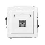 DECO Mechanizm gniazda komputerowego pojedynczego 1xRJ45, kat. 5e, ekranowany, 8-stykowy biały