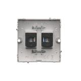 Simon Basic Gniazdo komputerowe RJ45 podwójne kategoria 5e Montaż gniazda na wkręty do puszki srebrn