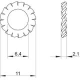 DIN 6798, PODKŁADKA SPRĘŻYSTA M6 OC.GAL