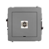 DECO Mechanizm gniazda antenowego pojedynczego typu F (SAT) niklowany, bez pola opisowego szary mat