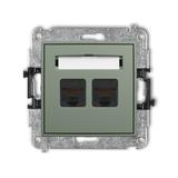 ICON Mechanizm gniazda komputerowego podwójnego 2xRJ45, kat. 5e, 8-stykowy szałwiowy