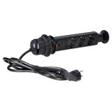 Gniazdo meblowe O6cm wysuwane z blatu z ładowarką USB, blokadą i przewodem 1,8m, 3x2P+Z (Schuko), cz OR-AE-1349(GS)/B ORNO