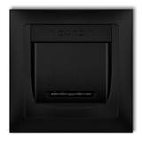 DECO Łącznik hotelowy z ramką uniwersalną pojedynczą z tworzywa DECO Soft czaerny mat