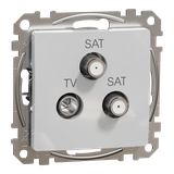 Sedna Design & Elements Gniazdo antenowe TV-SAT-SAT końcowe 4dB srebrne aluminium SDD113481S Schneider