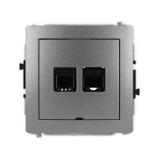 DECO Mechanizm gniazda telefonicznego pojedynczego 1xRJ11 + komputerowego pojedynczego 1xRJ45, kat.