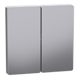 Merten, D-Life, klawisz podwójny, stal nierdzewna