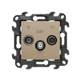 Simon 24 Gniazdo antenowe R-TV-SAT przelotowe szampański mat NASP.01/34