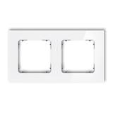 ICON Ramka uniwersalna podwójna kwadratowa - efekt szkła (ramka: biała; spód: grafitowy mat) biały