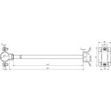 Wspornik HVI-Ex P240 ze stali nierdzewnej NIRO, fi 27 mm, AS 240 mm, z obejmą taśmową do rur 50-300