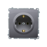 Simon Basic Gniazdo wtyczkowe z uziemieniem Schuko 16A 250V zaciski śrubowe srebrny mat BMGSZ1.01/43 BMGSz1.01/43 KONTAKT
