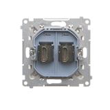 Simon 55 Gniazdo HDMI podwójne Szampański mat TGHDMI2.01/144 KONTAKT