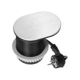 Gniazdo meblowe O6cm, wpuszczane w blat z przesuwną pokrywką, ładowarką USB i przewodem 1,9m, 1x2P+Z OR-GM-9042(GS)/G ORNO