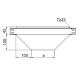 Trójnik redukcyjny 100x42mm Grubość 1,00 mm TRBJ100H42 145102 BAKS