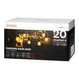 Girlanda oświetleniowa - 1 sznur 20 m (20 opraw) + 20 żarówek LED 1W E27, 3000K + 1 żarówka gratis