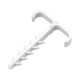 Uchwyt kablowy wbijany, podwójny, przewód płaski 13x7mm, biały, 20 szt.