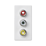 Simon Connect Płytka K45/2 złącz 3x RCA (CINCH) 225x45mm+wkłady z. śrub. czysta biel