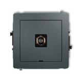 DECO Mechanizm gniazda antenowego pojedynczego typu F (SAT) niklowany, bez pola opisowego grafitowy