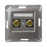 IMPRESJA Gniazdo głośnikowe pojedyncze - kolor tytan GGN-1Y/m/23