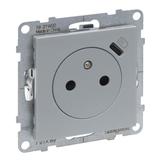 Suno Gniazdo Płaskie 2P+Z 16A Z Usb Typ C 1,5A Zaciski Automatyczne Z Przesłoną Aluminium 721389 LEGRAND