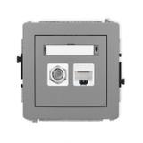 DECO Mechanizm gniazda antenowego poj. typu F (SAT) + gniazda komp. poj. 1xRJ45, kat. 6, 8-stykowy s