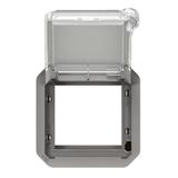 NOWE PLEXO - ADAPTER ARTEOR/MOSAIC Z PRZEZRO. KLAPKĄ Z BLOKADĄ MECH. SZARY 069579L LEGRAND