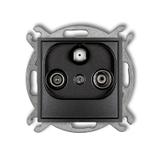 ICON Mechanizm gniazda abonenckiego RTV-SAT przelotowego 10dB grafitowy