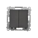 Simon 55 Przycisk zwierny podwójny zwierny bez piktogramu szybkozłączka Czarny mat