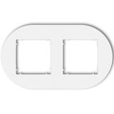 MINI Ramka uniwersalna podwójna okrągła z tworzywa biały