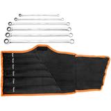 Klucze oczkowe z grzechotką, długie, zestaw 6 szt., 8 - 19 mm, miękkie etui