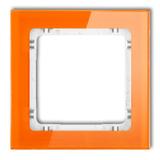 DECO Ramka uniwersalna pojedyncza- efekt szkła (ramka: pomarańczowa; spód: biały) pomarańczowy