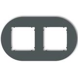 MINI Ramka uniwersalna podwójna okrągła z tworzywa grafitowy mat