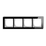 DECO Ramka uniwersalna poczwórna - efekt szkła (ramka: czarna; spód: biały)