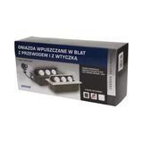 Gniazdo meblowe wpuszczane w blat z grubym rantem 3x2P+Z przewód 1,5m 3x1,5mm2 srebrne OR-AE-1338/G