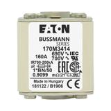 FUSE 160A 690V 1*BN/50 AR UC Wkładka szybka 160A AC 690V rozmiar 1 45x59x51 mm aR I 170M3414 EATON