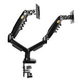 Obrotowy uchwyt biurkowy na sprężynie gazowej do dwóch monitorów LCD LED 17”-27”