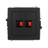 DECO Mechanizm gniazda głośnikowego podwójnego, bez pola opisowego czarny mat