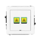 DECO Mechanizm gniazda światłowodowego/optycznego podwójnego, bez pola opisowego biały mat