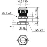 V-TEC VM16+ LGR, Dławik kablowy