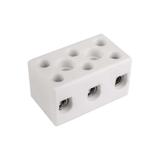 Złączka gwintowa porcelanowa 10mm² 3‑tory biała z 2 otworami montażowymi CPO‑15A‑3P 80723516 SIMET