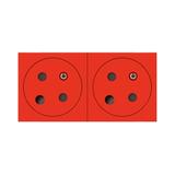 Mosaic Gn 2x2P+Z Z Blokadą Podłącz Przez Zaciski Automatyczne-4 Moduły Czerwone 16A-250V 278184L LEGRAND