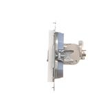 Simon 55 Gniazdo komputerowe pojedyncze RJ45 kategoria 6 ekranowane z przesłoną przeciwkurzową Biały