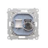 Simon 55 Gniazdo komputerowe pojedyncze RJ45 kategoria 6 z przesłoną przeciwkurzową Biały mat T61.01/111 KONTAKT