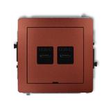 DECO Mechanizm ładowarki USB podwójnej 2xUSB C, 20W max., bez pola opisowego brązowy metalik