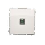 Simon Basic Gniazdo telefoniczne RJ11 uniwersalne pojedyncze Montaż na łapki lub wkręty biały