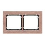 DECO Ramka uniwersalna podwójna - aluminium szczotkowane (ramka: kolor miedziany; spód: czarny) mied